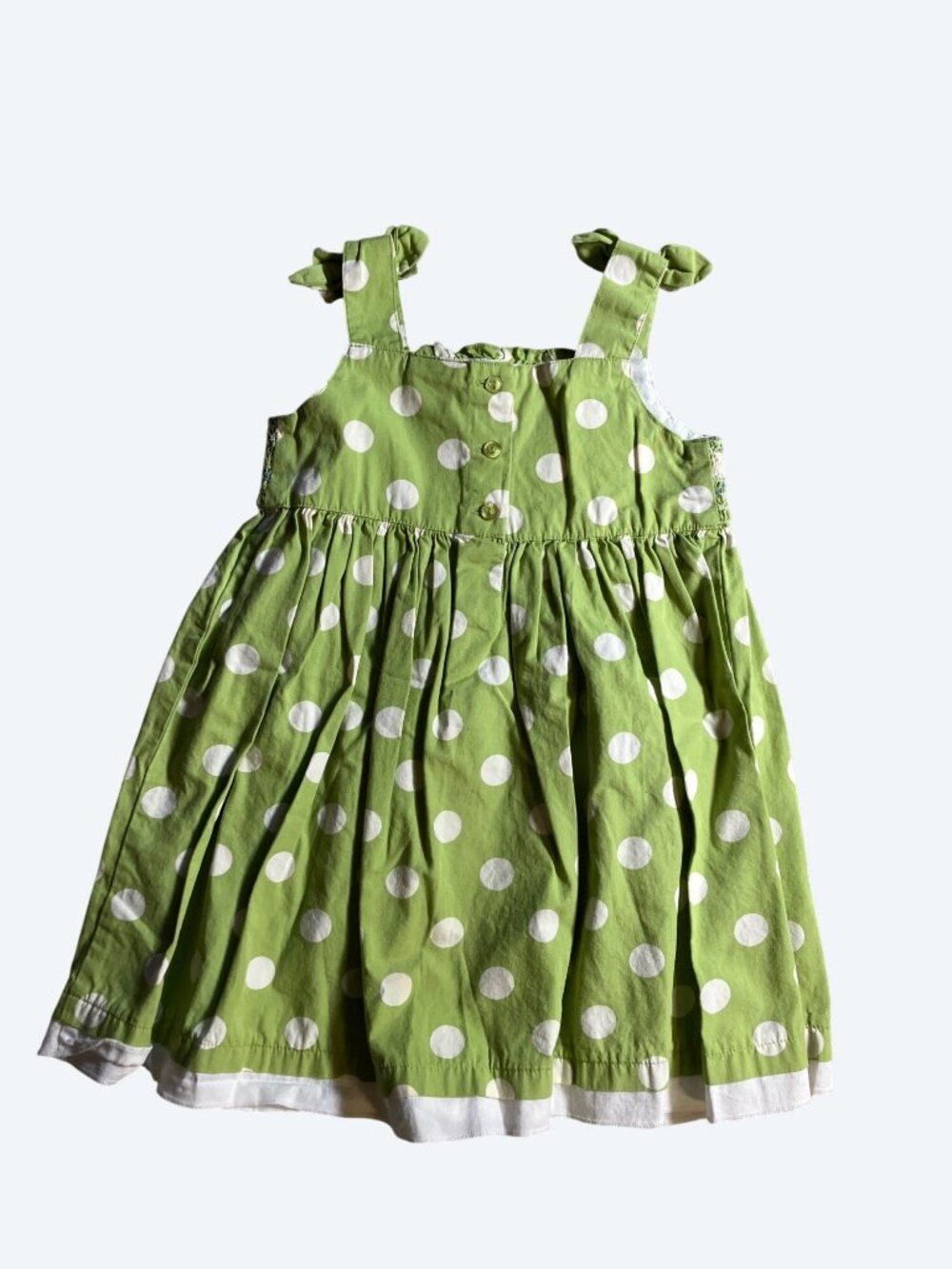 Laura Ashley Green Polka Dot Smocked Dress With Bloomers 24M - Picture 2 of 9